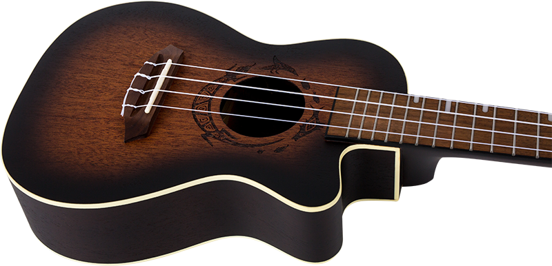 Flight DUC380 CEQ Amber Electro-Acoustic Concert Ukulele – Flight