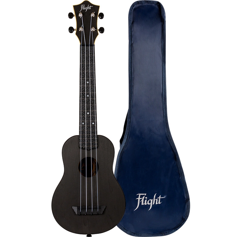 Flight TUSL35 Black Travel Concert Scale Soprano Ukulele
