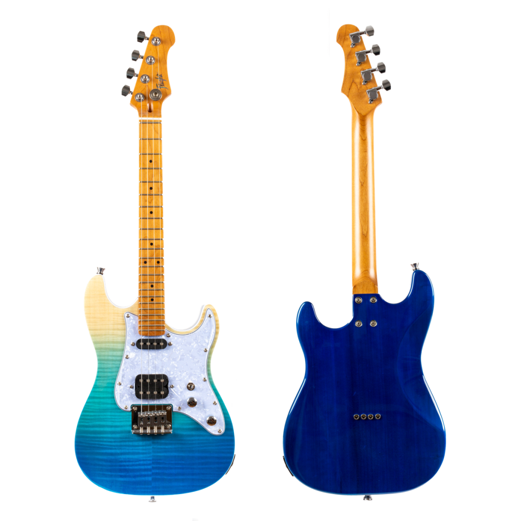 Flight Pathfinder Solid Body Transparent Blue Electric Ukulele Flight