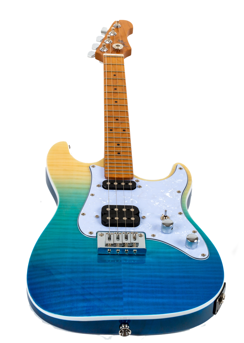 Flight Pathfinder Solid Body Transparent Blue Electric Ukulele 