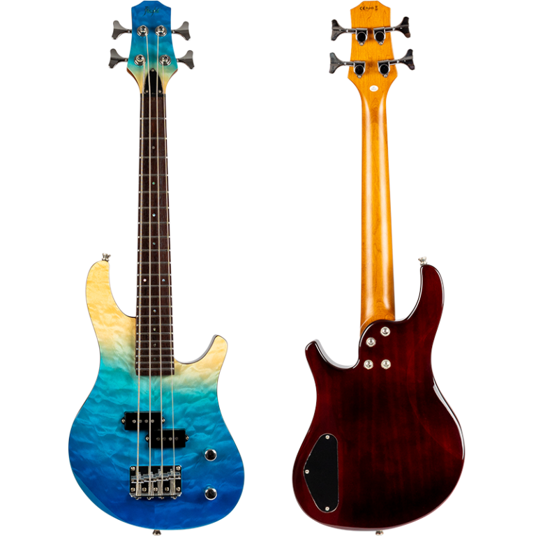 Flight Mini Bass Ukulele (TBL) Solid Body Transparent Blue Flight
