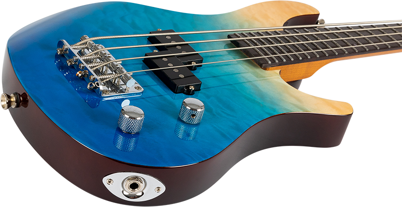 Flight Mini Bass Solid Body Transparent Blue